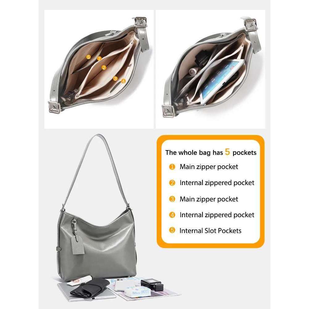 Designer Bag Zency Women Oil Wax Genuine Shoulder Hobo Crossbody High Quality Handbag Designer Bags Leather Underarm Bag