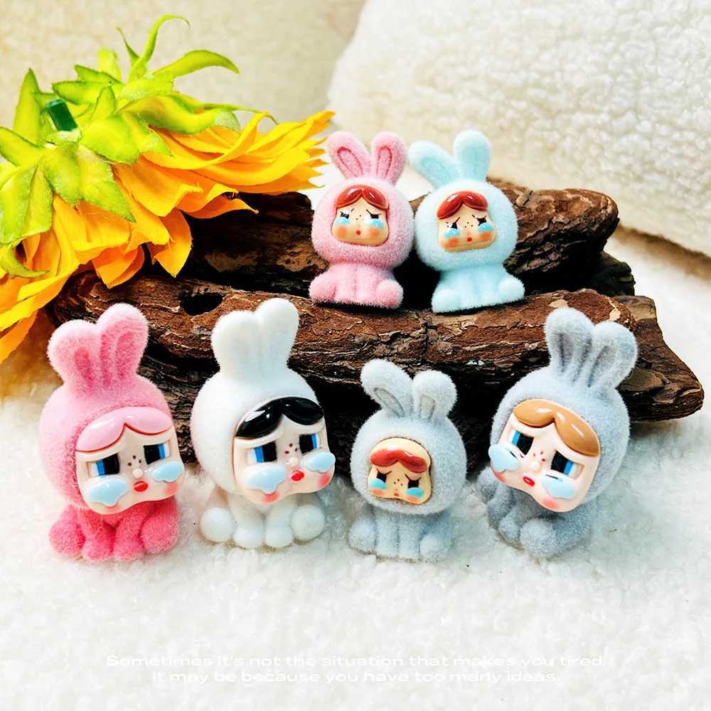 Flocking Crying Baby Blind Box Orange Little Police Officer 3D Cute Particle Doll Trendy Play Mystery Box Gift WholesaleT250424