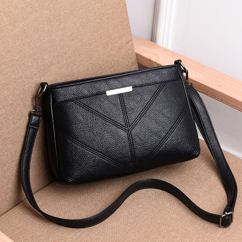 Designer Bag Straight Women's 2025 New Korean Version Trendy Three-Layer Small Single Shoulder Crossbody Soft Leather Mommy Bag