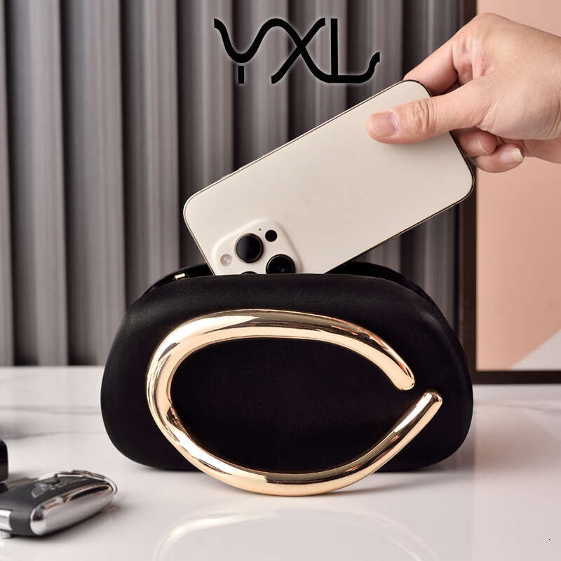 Dinner Bag Round Box Banquet PU Gold Fashion Handheld Bag KQ