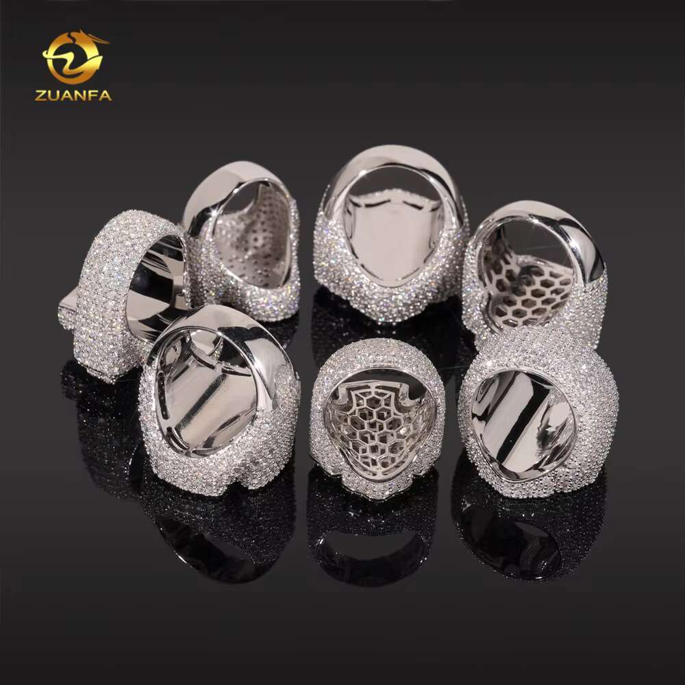 Hip Hop Style Hot Sale Vvs Moissanite Men Diamond Rings 925 Silver Ice Out Ring Cross Moissanite Hip Hop Ring Collection