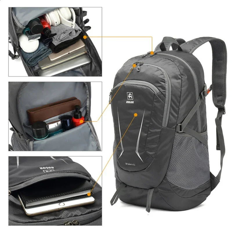 MARKROYAL Waterproof Climbing Bags Unsex Outdoor Backpack Foldable 45L Shopping Cycling Rucksack Travel Backpack Drop 250417
