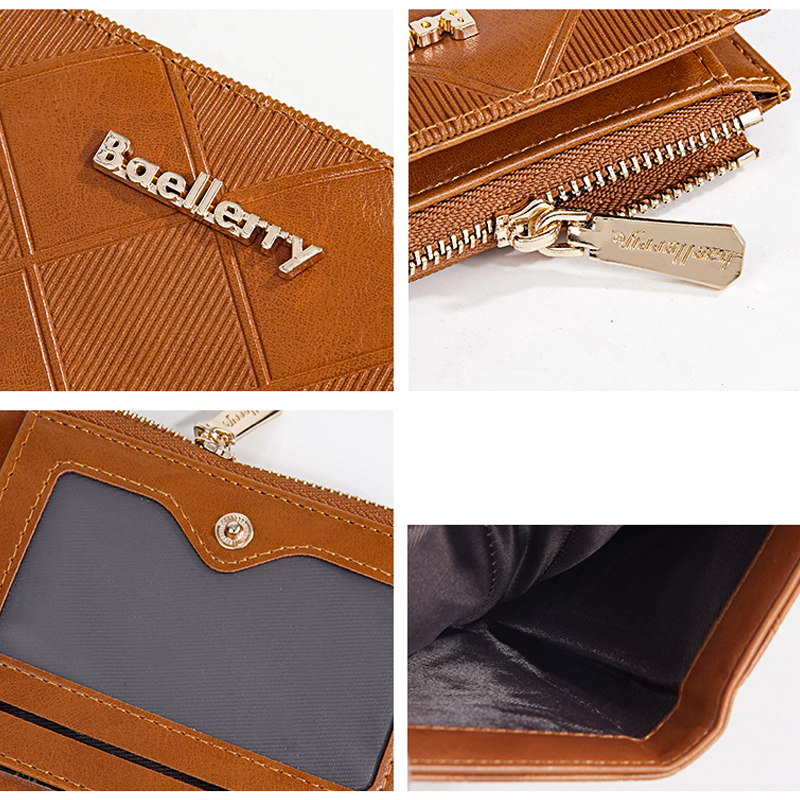 Women's Short Wallet PU Leather with Card Slots Zipper Coin Pocket Cash Organizer for Daily Use, Business, and Travel