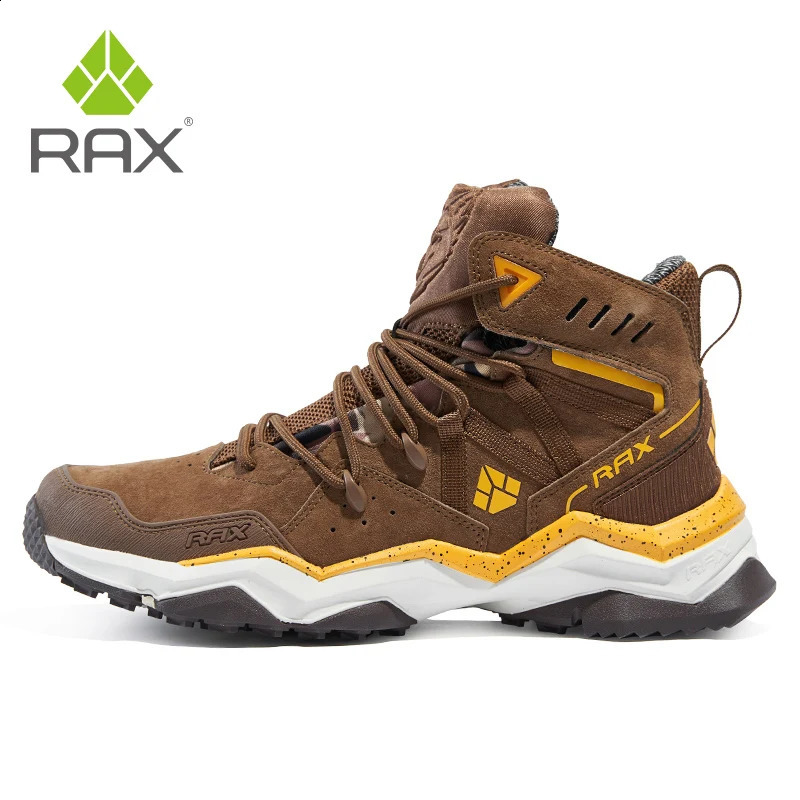 RAX Men Hiking Shoes Mid-top Waterproof Outdoor Sneaker Men Leather Trekking Boots Trail Camping Climbing Hunting Sneakers Women 250421