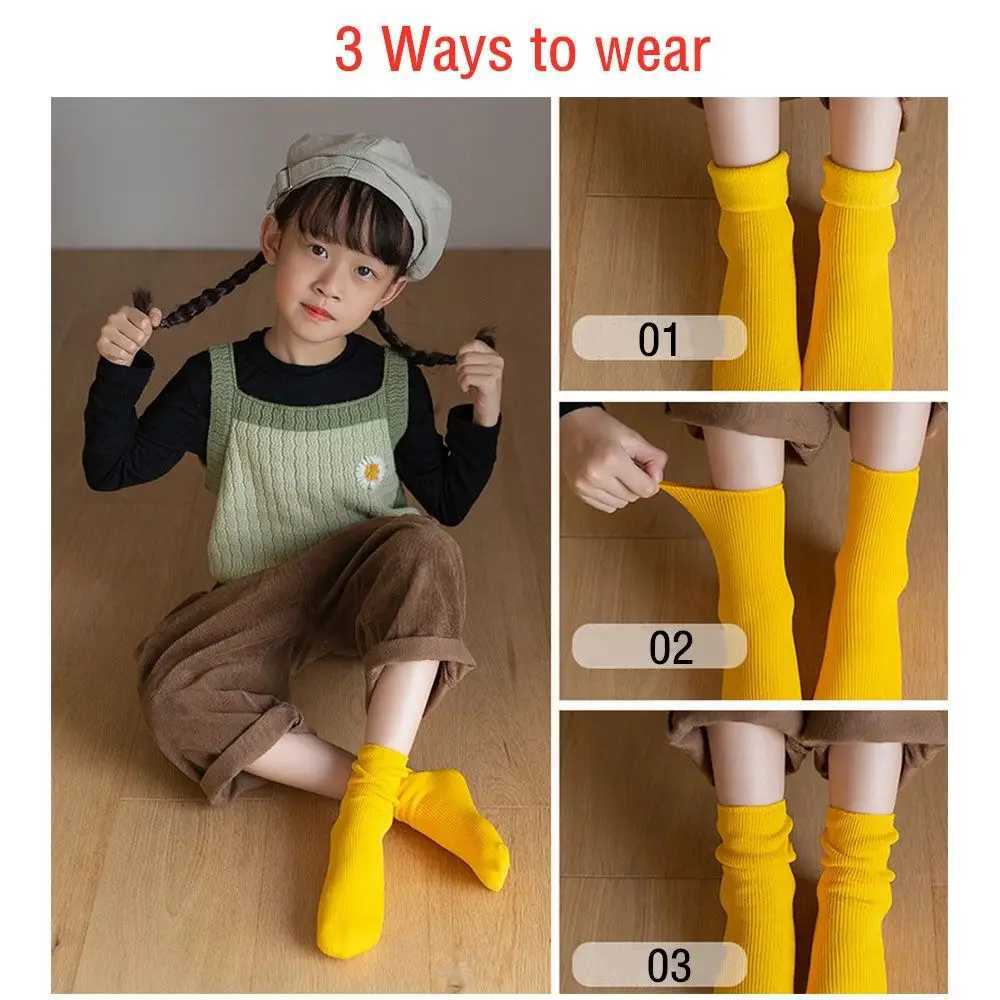 2 Pairs Children Winter Wamer Socks Velvet Thicken Seamless Home Floor Socks Snow Thermal Warm Socks for Boys Girls G251124