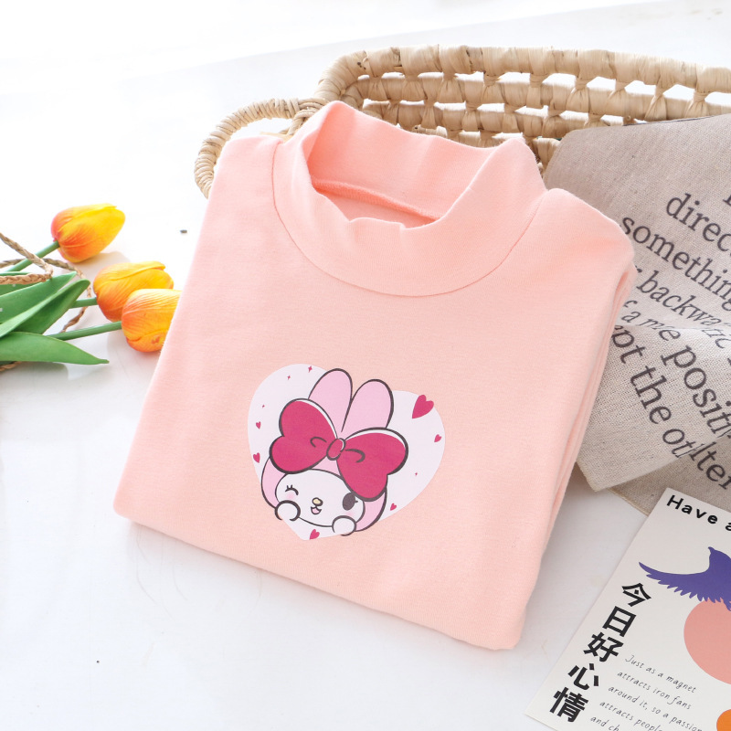 DISNEY Children's designer clothing baby summer dress girl's undershirt spring and autumn inner wear outer wear half high collar round neck 