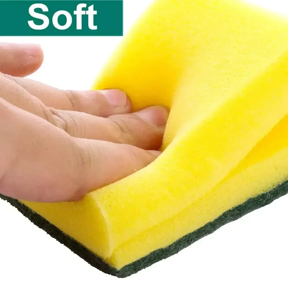 50PCS/set Kitchen Dishwashing Sponge Soft Absorbent Clean Rub Pot Rust Scouring Pad Removing Kits Household Cleaning Brush Sponge