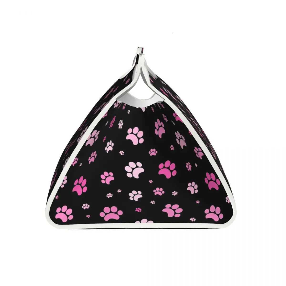 Custom Red And Pink Dog Paw Pattern Tissue Box Cover for Bathroom Car Rectangular PU Leather Facial Tissue Box HolderM251124