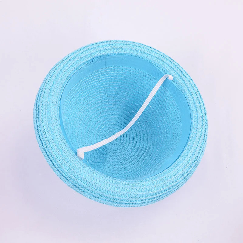 Fashion Lovely Girls Boys Straw Hats Headdress Summer Kids Sun Hat Cute Ear Solid Floppy Beach Cap For Children 250423