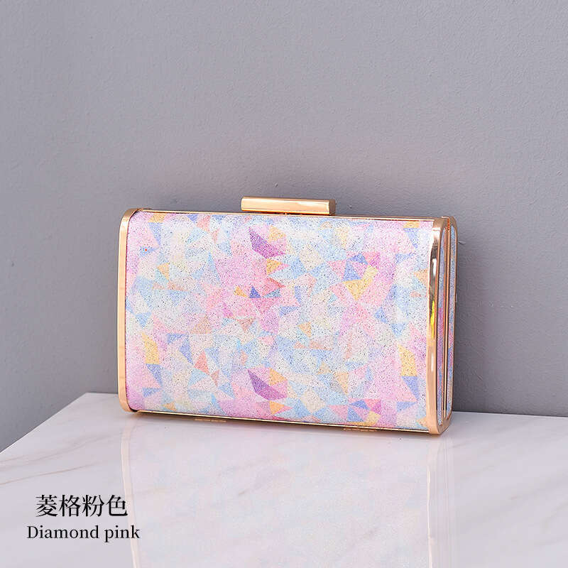 Dinner Bag Rainbow Dinner Creative Hollow Out Banquet Colorful Small Square Female Bag KQ