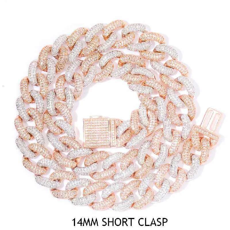 TOPGRILLZ 14mm 20mm Newest Box Clasp Micro Pave Iced CZ Cuban Link Necklaces Chains Bling Jewelry Fashion Hiphop For Men