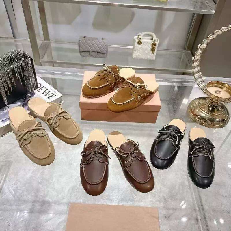 Woman shoe Luxury Classic mule sabot clog sandal slide Designer shoe comfortable Genuine leather Strap Flat slipper tazz slipper Beach sliders casual womens shoes