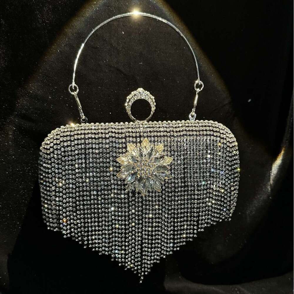 New Full Water Diamond Handheld Bar Evening Dress Small Fragrant And Flowing Su Xieqiao Banquet Bag
