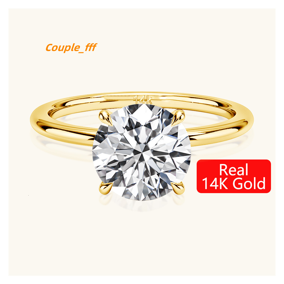 Fine Gemstone Gold 18K 14K Hollow Diamond Engagment Wedding Jewelry Women Moissanite Ring