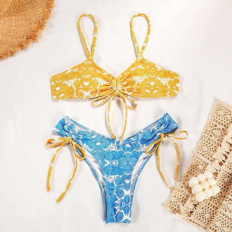 Designer Swimsuit Trajes De Bano Bikini Designer Swimwear 2025 Split Swimsuit Female Sexy Strap Printed Bikini New Color 21055 New Arrival