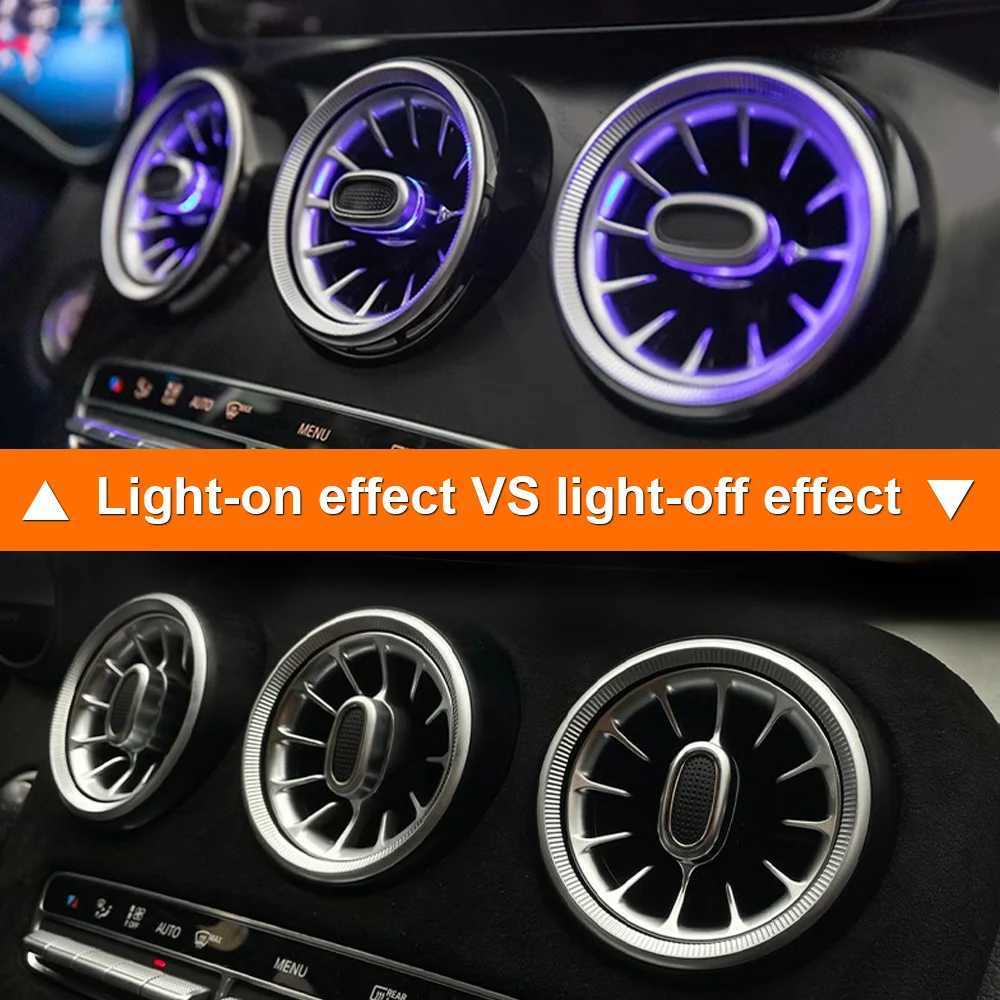 For Mercedes Benz W205 C-Class GLC X253 W213 E-Class W222 S-Class Air Vents RGB Ambient Light Turbine Nozzle Decorative LightingW251124