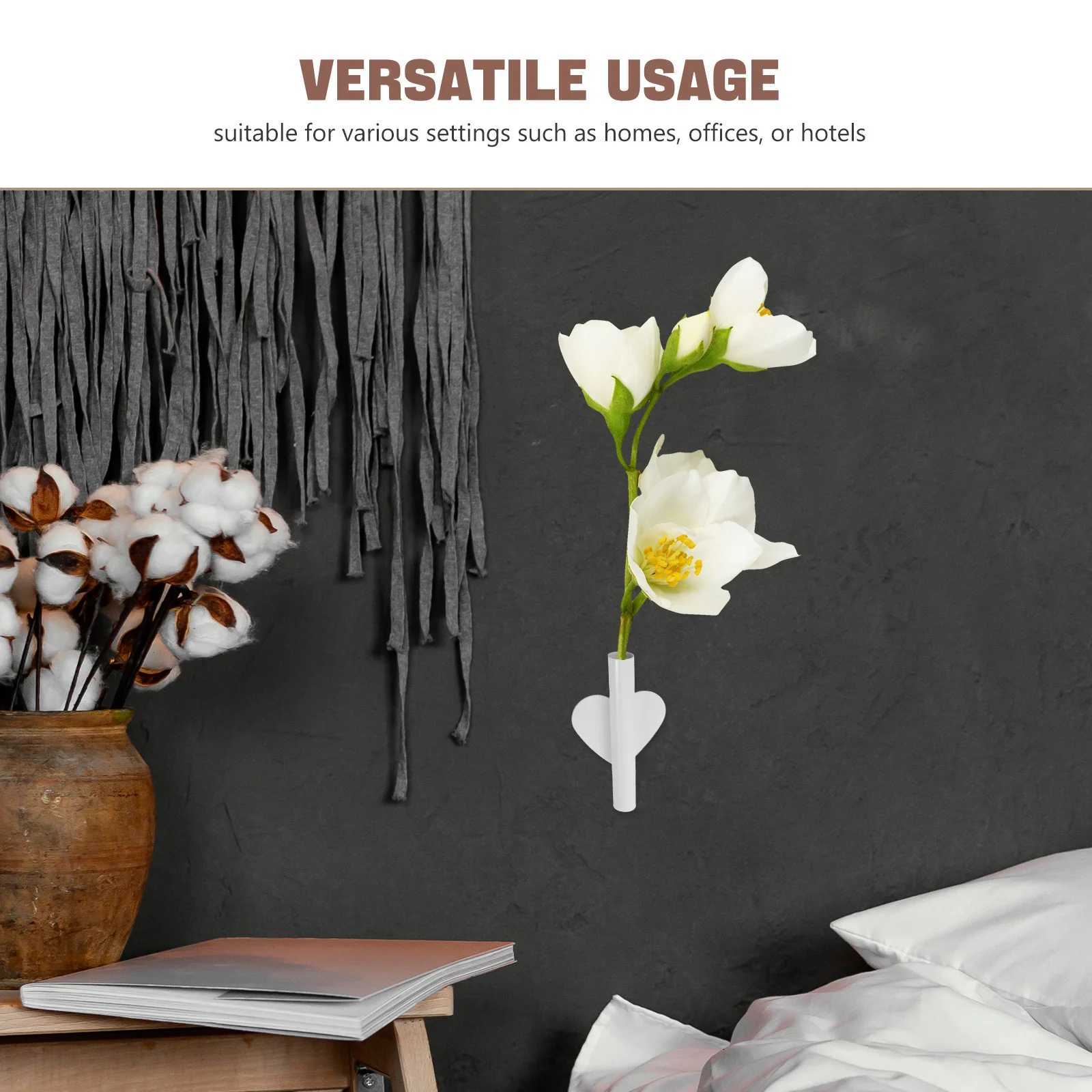 Wall Mounted Flower Vases Stainless Steel Round Shape For Flowers Tube Mount Plant Hanging Planter For Bedroom Flowers Display C251124