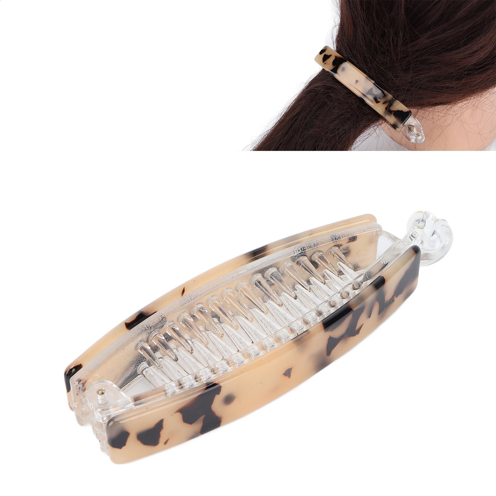 Hair Claw Banana Barrettes Hair Nonslip Clip Fashion Long Hair Styling Accessories for Girls WomenBeige Tortoiseshell 250417