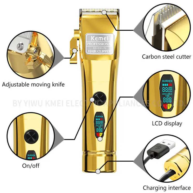 Kemei 2850Pg Adjustable Fading Blending Hairdressing Hair Clipper Men Professional Hair Trimmer Electric Beard Hair Cutting Too L251124