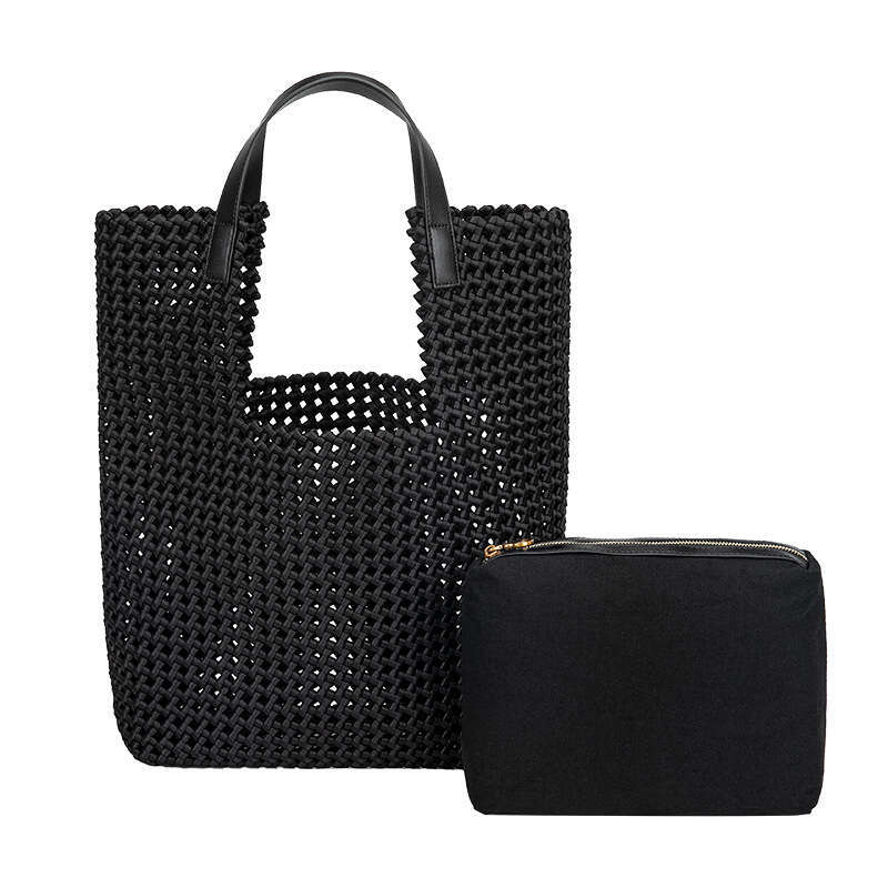 2024 New Trendy Shoulder Windmill Knot Carving Empty Hand Bucket Large Capacity Mother and Child Underarm Bag