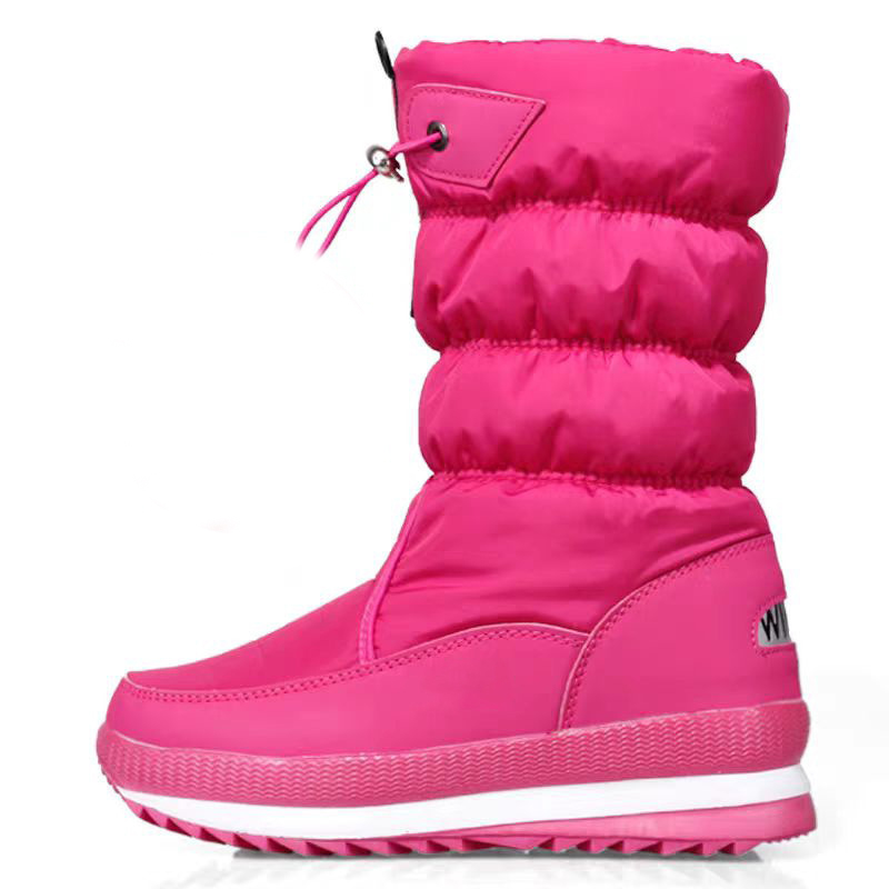 2025 designer In-stock winter thickened and warm women's multi-color snow boots Northeast China fleece-lined non-slip high-top women's cotto