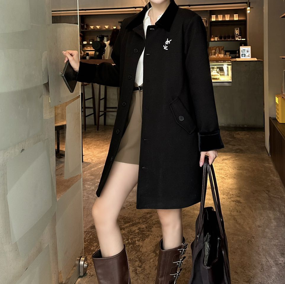 25YS Designer Womens Wool Jackets Lapel Long belt Coats Women Loose Full Sleeve Overcoats Autumn Luxury Lady Outwears