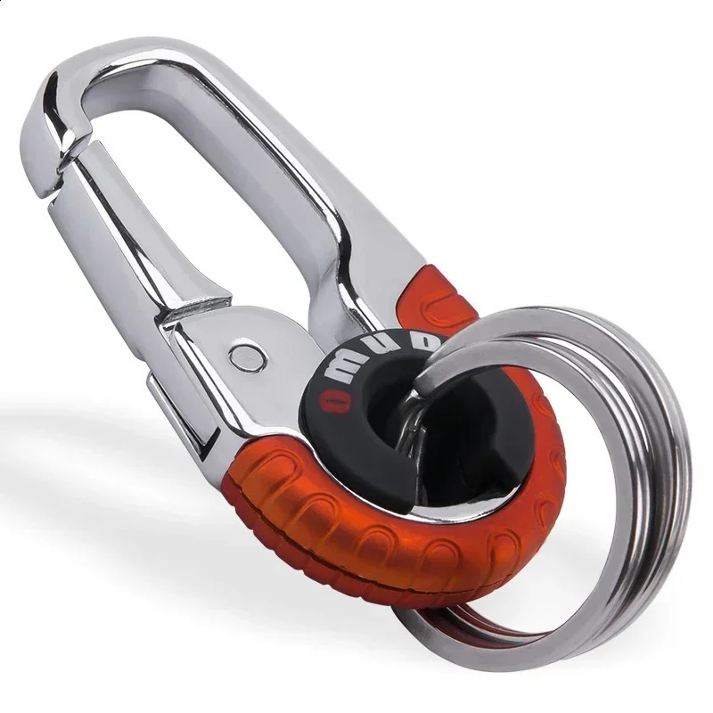 Mens Keychain Hook Stainless Steel Buckle Outdoor Climbing Tool Double Ring Fishing Car Accessories 250418 250418