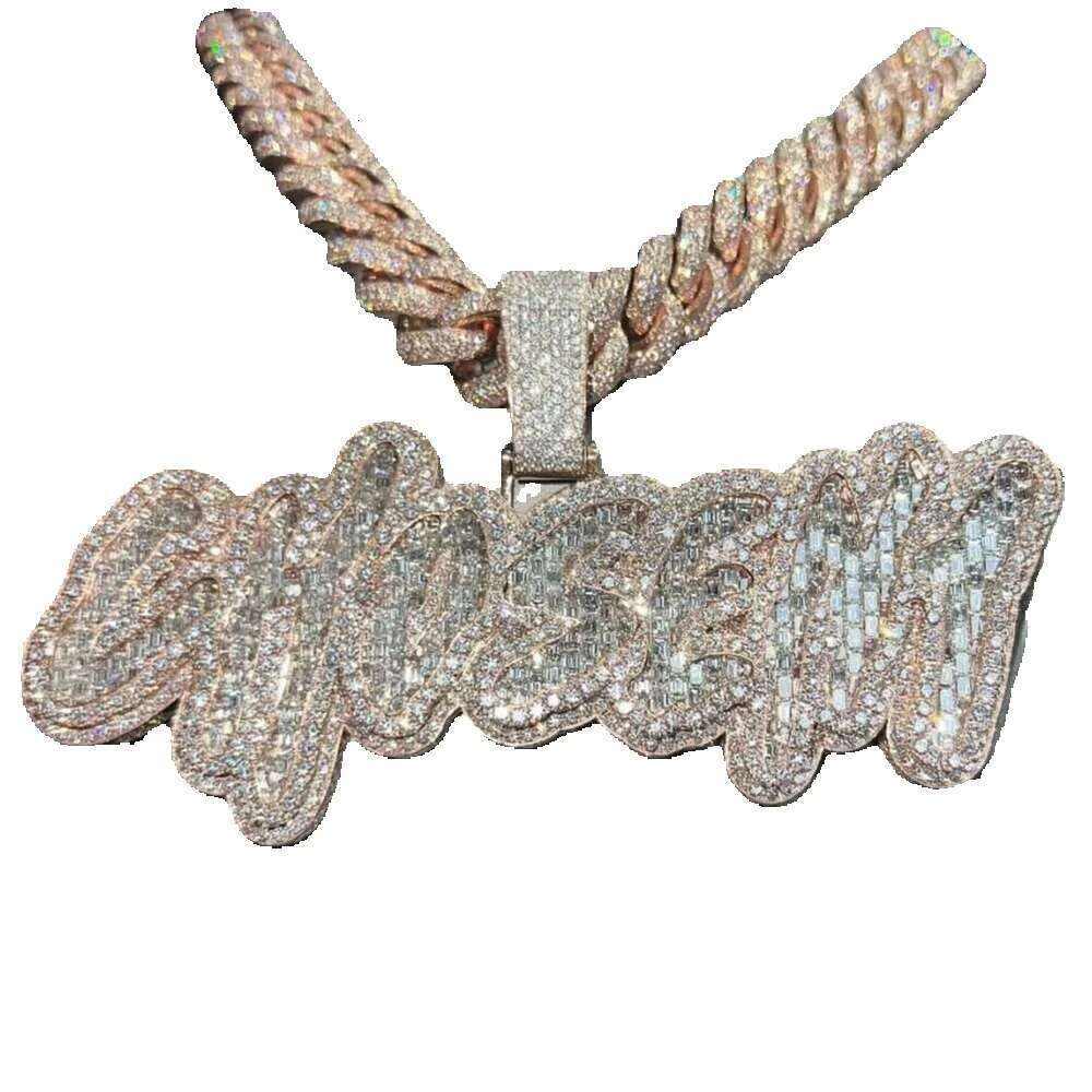 Men's Custom Moissanite Pendant VVS1 Dia and Chain Hip-Hop Jewelry | 2024's VVS Tester Passer