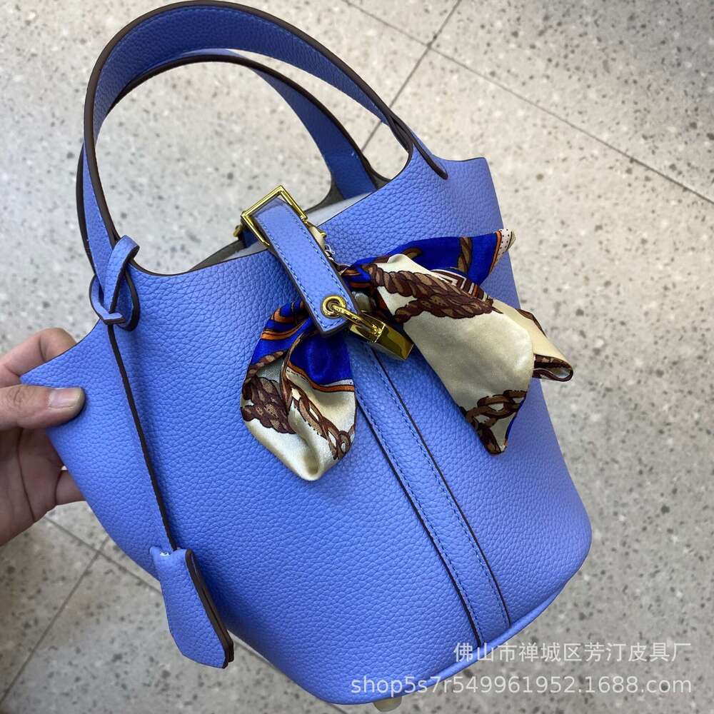 Designer Bag Cross Strap Lock Vegetable Basket Water Bucket Litchi Pattern Women S Handheld Single Cross Shoulder