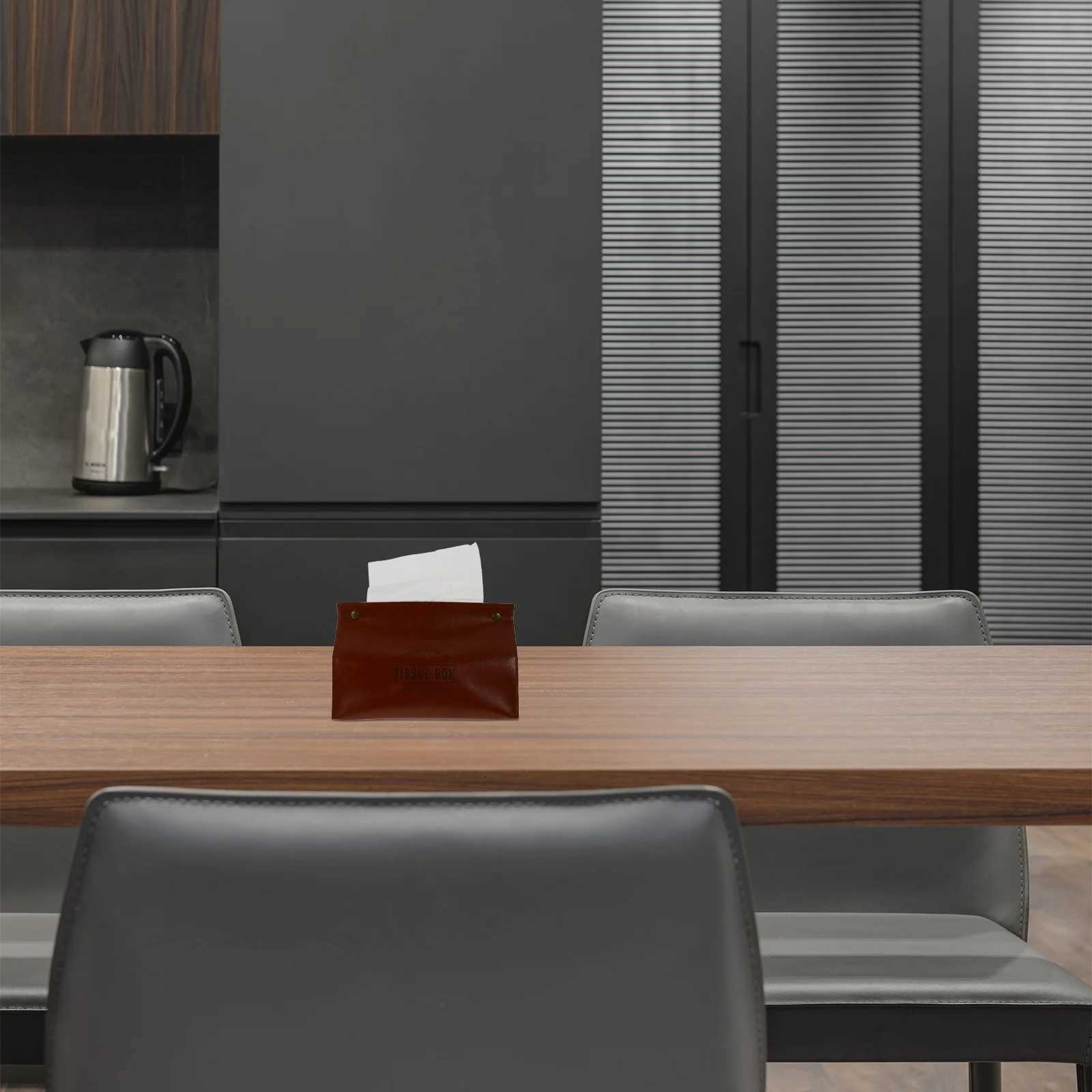 1Pcs Retro Tissue Storage Box Napkin Holder Desktop Bag Simple Style for Home Office Tissue Storage BagM251124