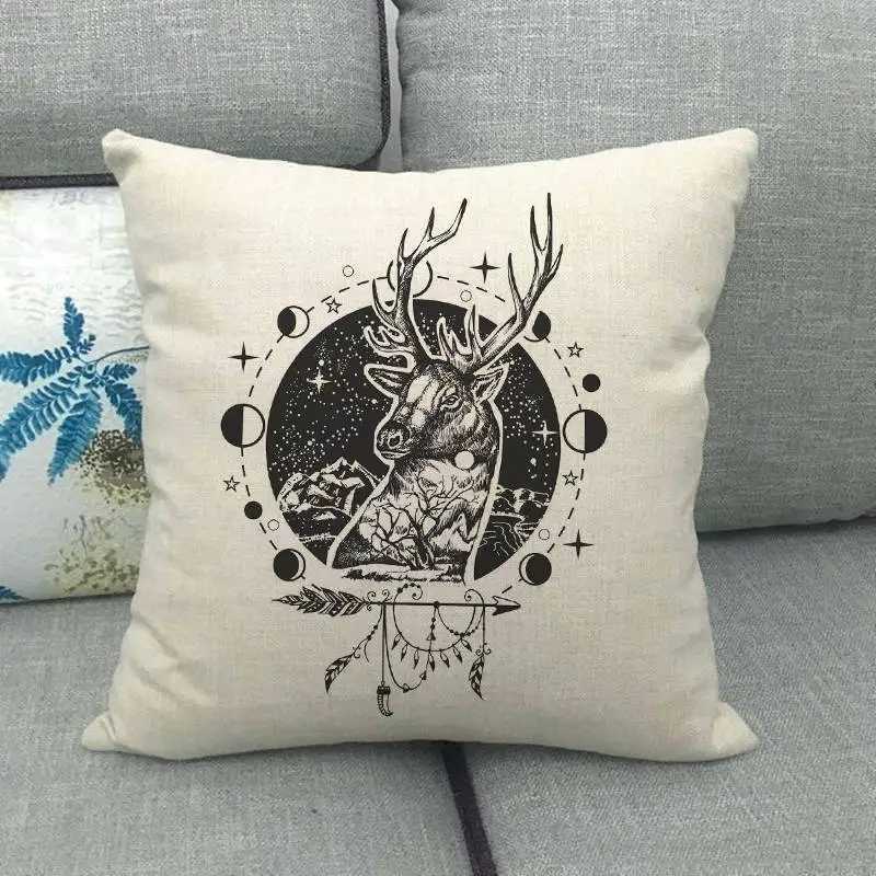 Black and White Animal Scene Series Digital printing short plush pillow covers for car sofa office cushion cover home goods G251124