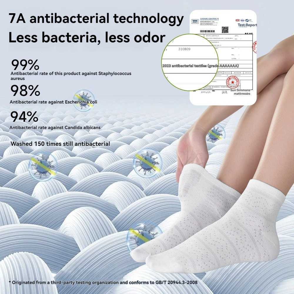 Childrens socks made of combed cotton and ultra-thin mesh breathable short h breathable short socks suitable for boys and girls G251124