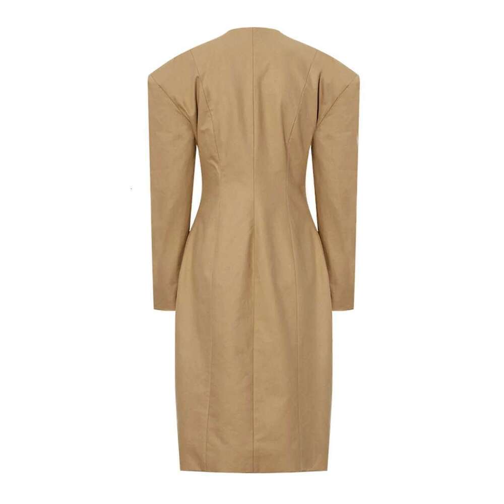 TWOTWINSTYLE Solid Spliced Zipper Chic Jackets For Women V Neck Sleeve Tunic Split Minimalist Long Coats Female Fashion New