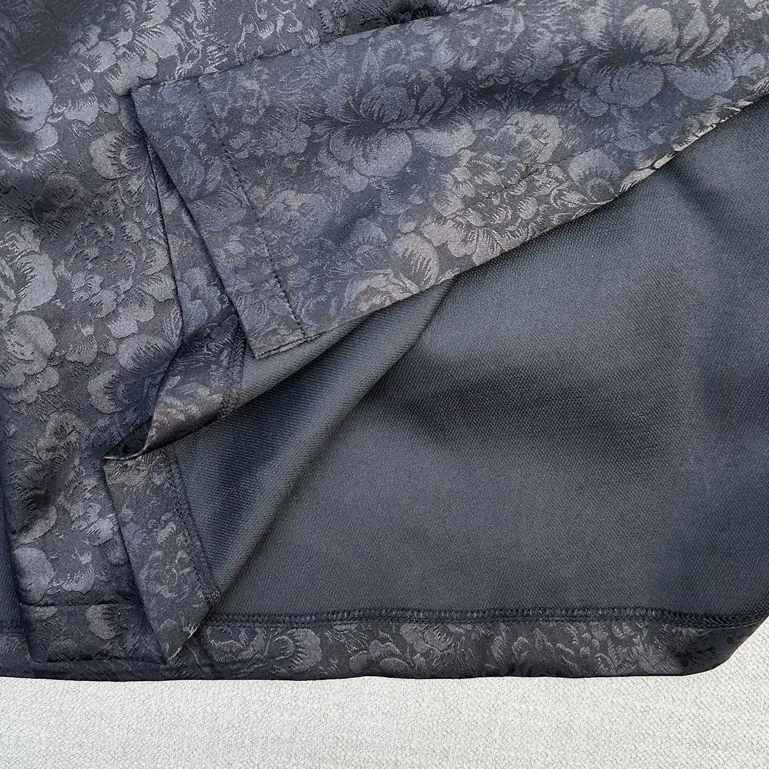 Chinese style womens skiing imitates silk jacquard skiing retro disco elegant buttoned high waisted A-line long skiing M250424