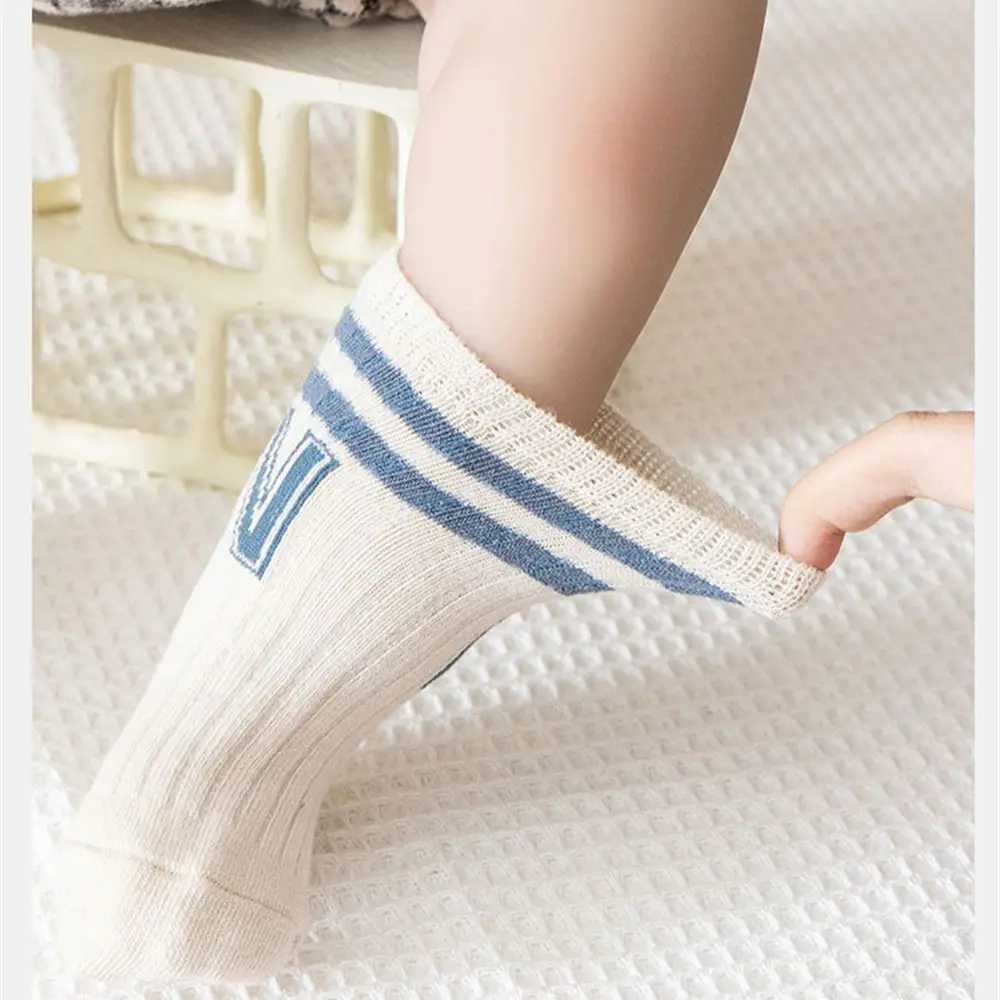 3Pair/Lot Baby Socks Knit Soft Letter Socks Baby Middle Tube Stockings Long Socks for Infant Toddler Boys Baby Girl Accessories G251124