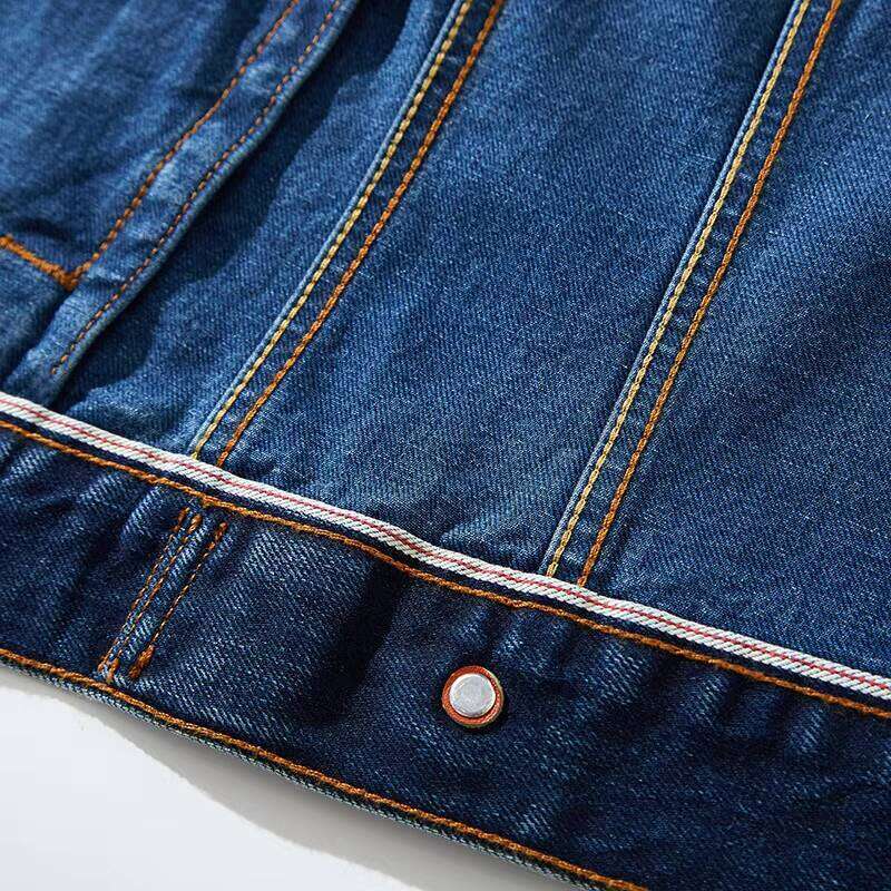 Factory Price Men's Streetwear Jean Slim Long Sleeve Washed Vintage Blue Denim Jacket for Men