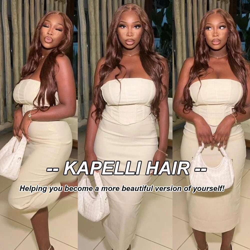 10A Brazilian With Body Wave Human With 4X4 Lace Closure Brown Blonde Colored 3/4 Bundles Hair Remy