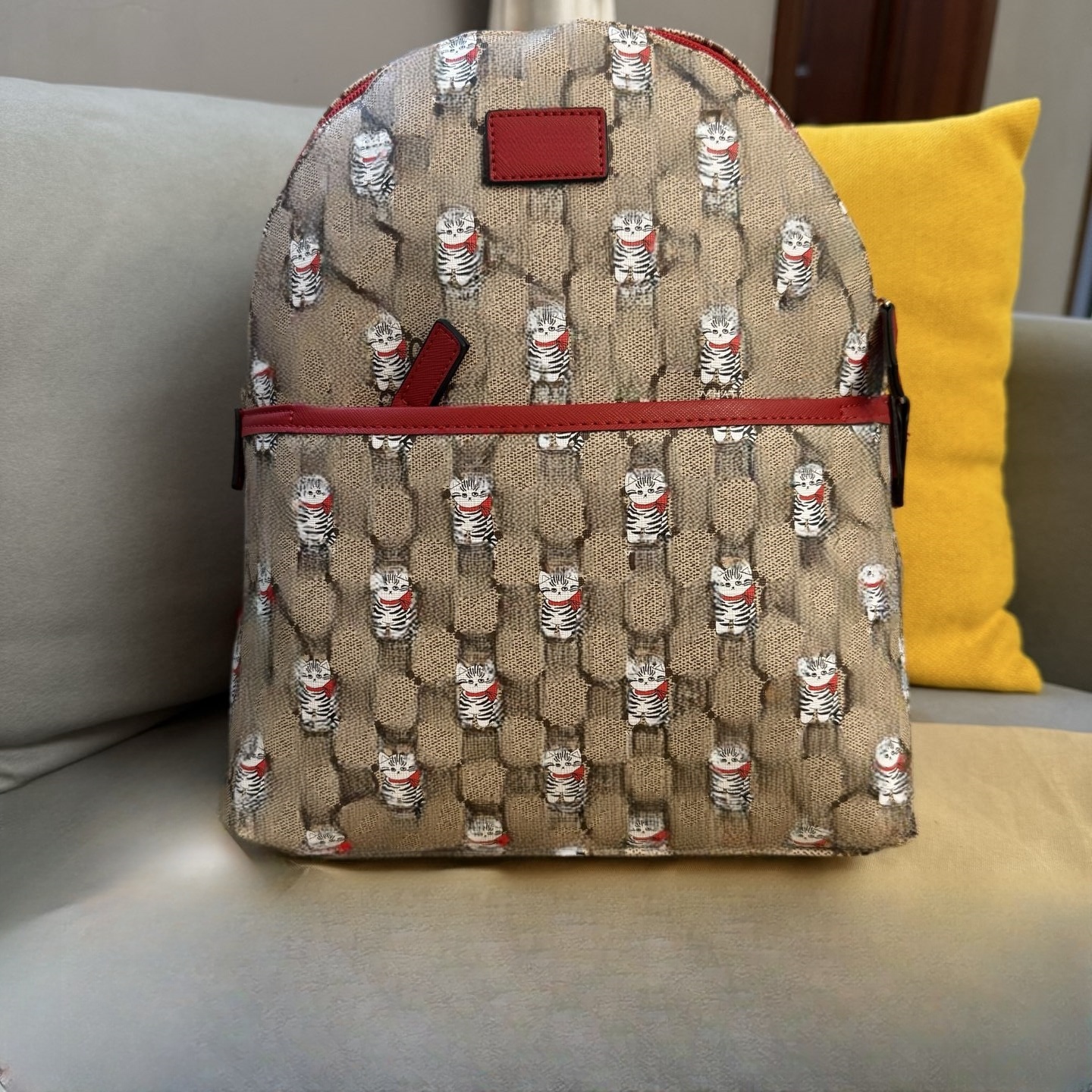 Fashion kids cartoon cat letter Printed backpacks Fashion children double shoulder bags Classical teenagers PVC school Casual backpack S3643