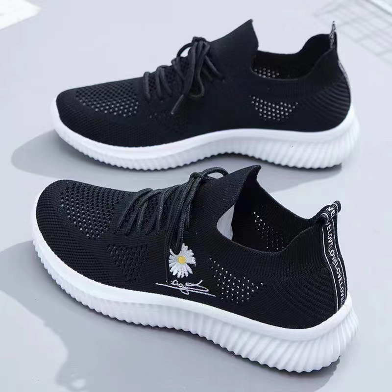 Summer New Little Daisy White Casual Versatile Korean Edition Sports Mesh Shoes Breathable Thin Soft Bottom Ddmysaturn Ddmysaturn