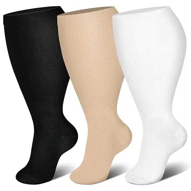 S-4XL Compression Socks Plus Size Men Women Gym Running Jumping Rope Sports Socks Medical Varicocele Swelling Weight Loss Socks G251124