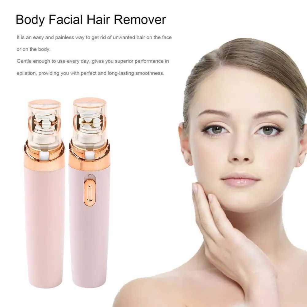 Painless Eyebrow Trimmer Electric Epilator Mini Shaver Portable Hair Removal Tool For Women Facial Lipstick Shape Design Tool L251124