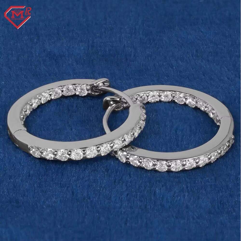 Luxurious Custom 925 Sterling Silver Vvs Iced Sandstone Earrings