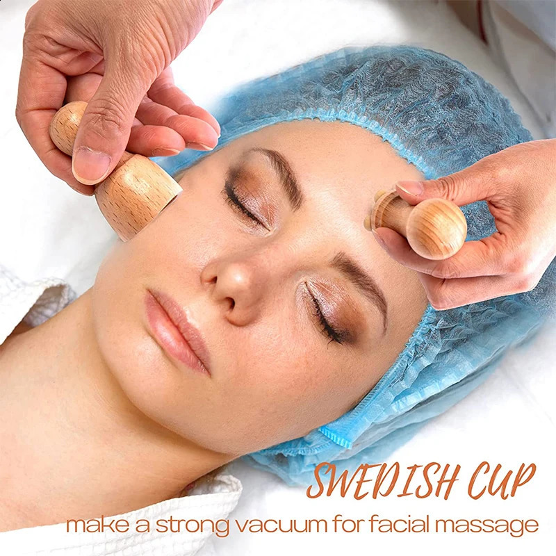 Face Massage Roller Wooden Facial Madero Wood Massage Kit Anti-Cellulite Facial Wrinkle Remover 250423