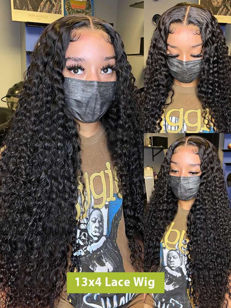 Density Deep Wave X Frontal Hd Wigs Human Hair Inch Brazilian Water Curly X Lace Front Wig For Women Tote Bag Tote Bag