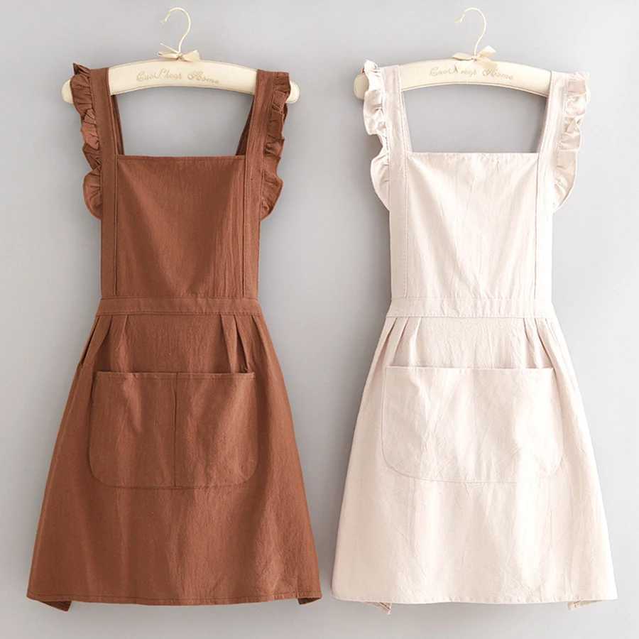 Princess Style Apron Waterproof Floral Restaurant Barista Work Uniform Apron Suitable for Restaurants Hotels Gardening C251124