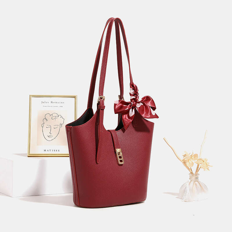 Hong Kong Red Bridal Women S Premium Wedding Handheld Vegetable Basket Versatile Large Capacity Bucket Bag