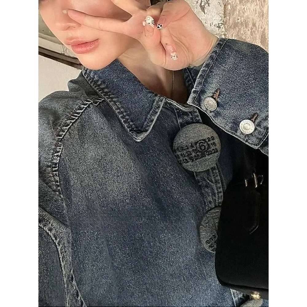 TWOTWINSTYLE Solid Patchwork Designer Chic Denim Jackets For Women Lapel Long Sleeve Spliced Button Loose Coats Female Fashion