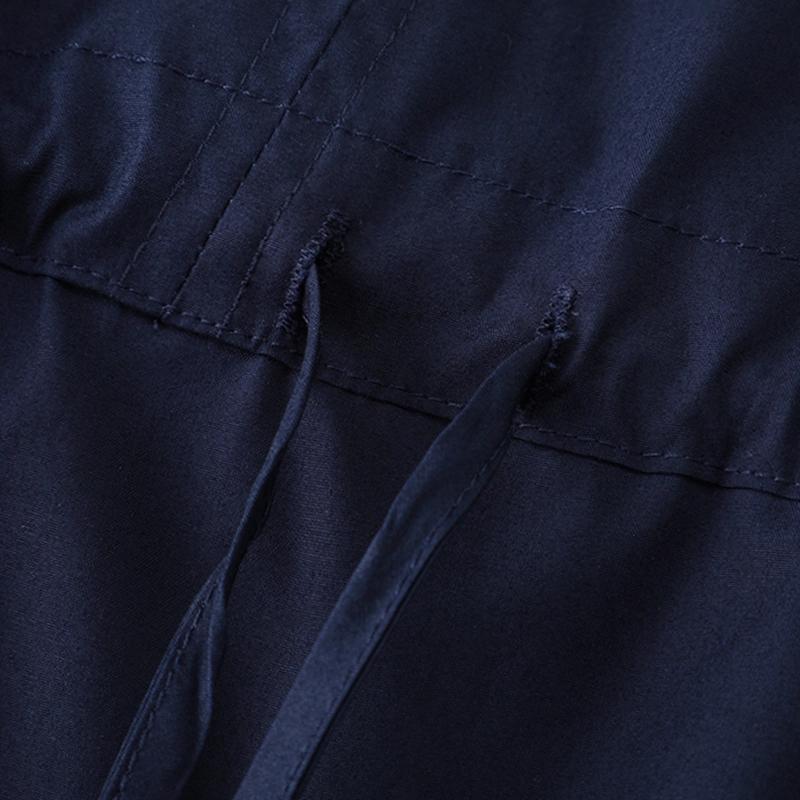 KO5150 High quality navy blue thin overalls skirt for women 2025 new workwear drawstring waist college style