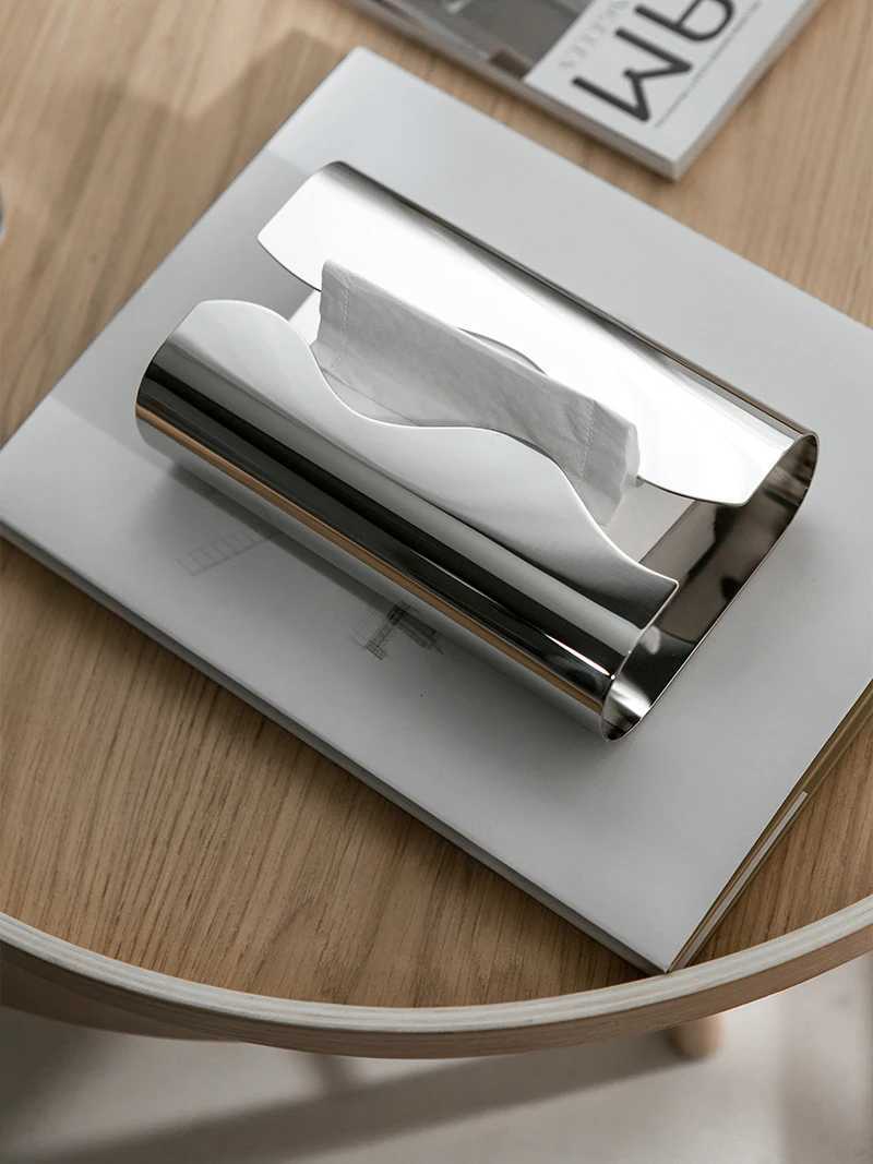 Nordic Stainless Steel Tissue Box Light Luxury Tissue Case Mirror Tissue Box for Home Decoration Offices HotelM251124