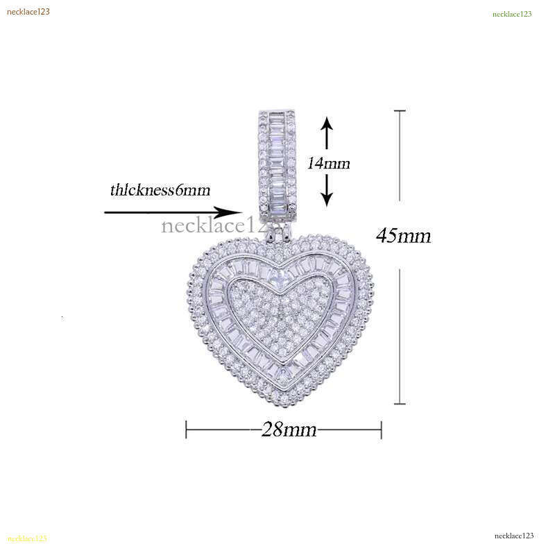 2025 New Fashion Lover Bg 5A Cz Heart Pendant Necklace Iced Out Cubic Zirconia Charm Hip Hop Jewelry for Girls Women Gift